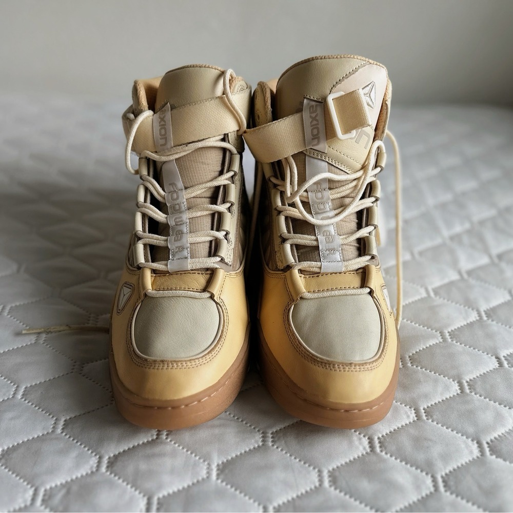 Axion Complex Sneakers Mens 11 Tan Beige Excellent High Top Skate Shoes 1714-136